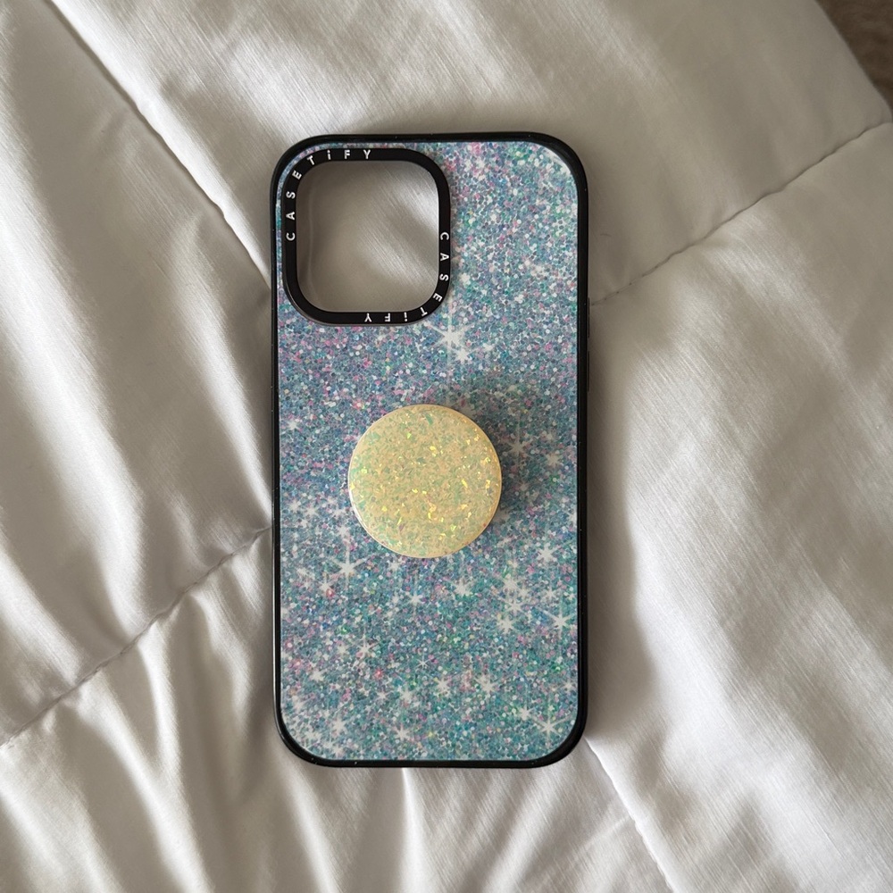 Casetify,Phone Case with PopSocket - Blue and White, for iPhone 14 Pro Max